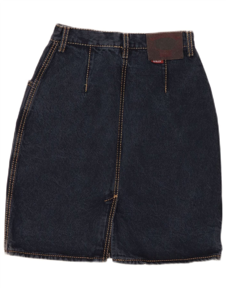 SISLEY Dame Denim Nederdel W26 Lille Marineblå Bomuld