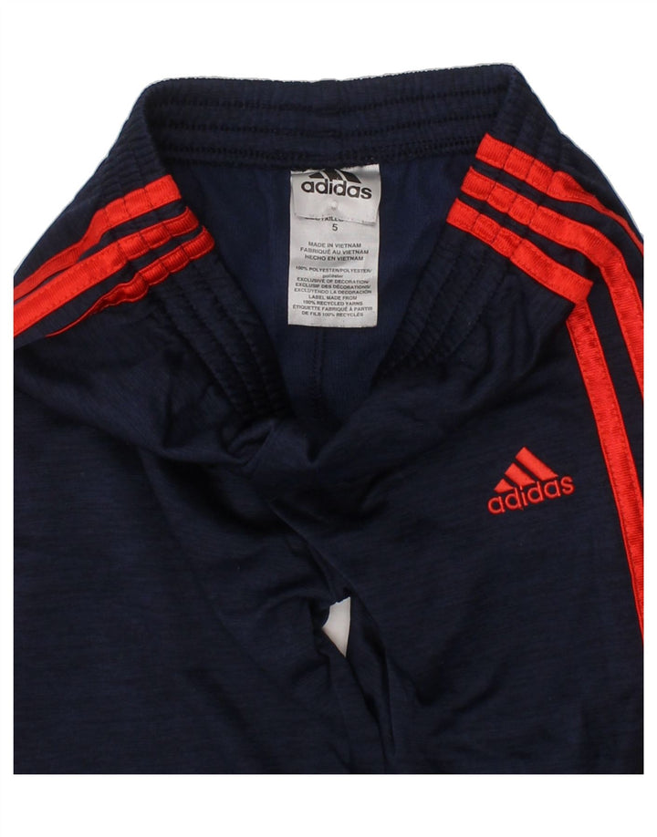 ADIDAS Boys Tracksuit Trousers Joggers 4-5 Years Navy Blue Polyester Vintage Adidas and Second-Hand Adidas from Messina Hembry 