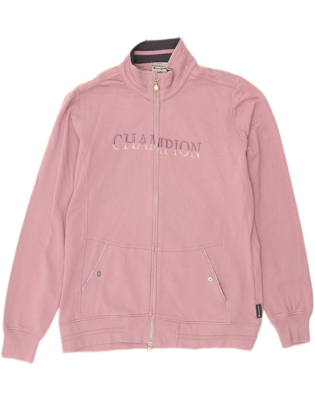 Champion Womens Easy Fit Grafisk træningsdragt Topjakke UK 14 Medium Pink