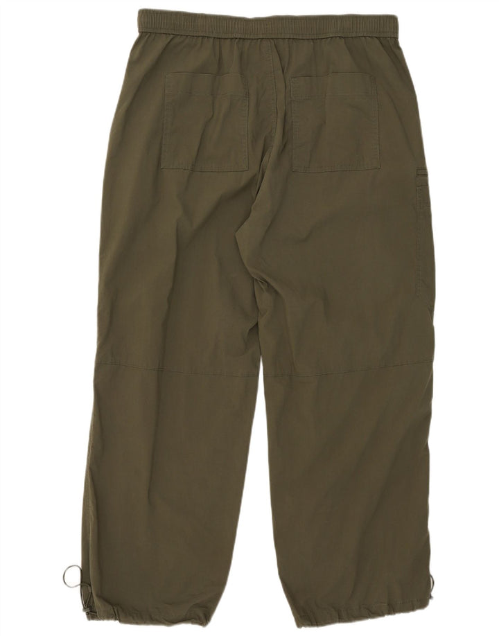 Marks & Spencer Herre Straight Cargo Bukser Large W36 L28 Khaki Cotton