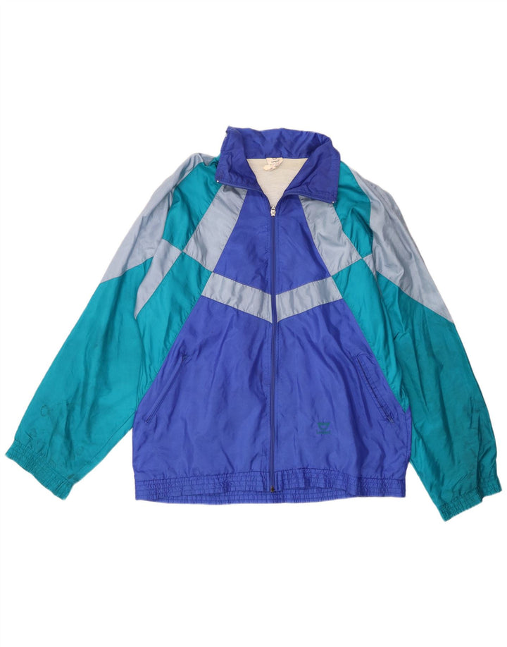 Leopard Træningsdragt Topjakke til mænd UK 42/44 Stor Blå Colourblock Nylon