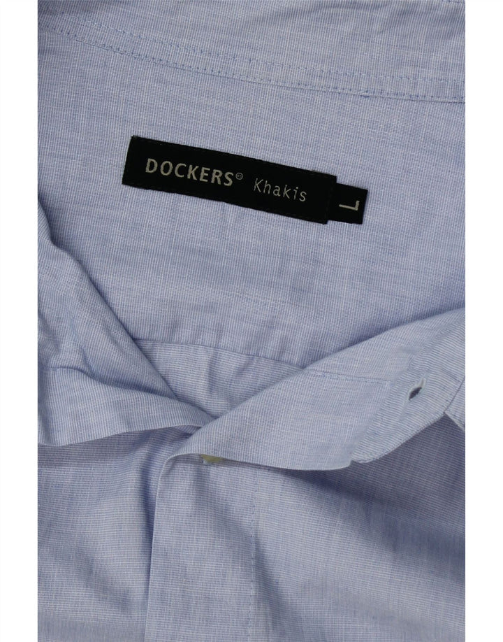 DOCKERS Mens Khakis Shirt Large Blue Vintage Dockers and Second-Hand Dockers from Messina Hembry 