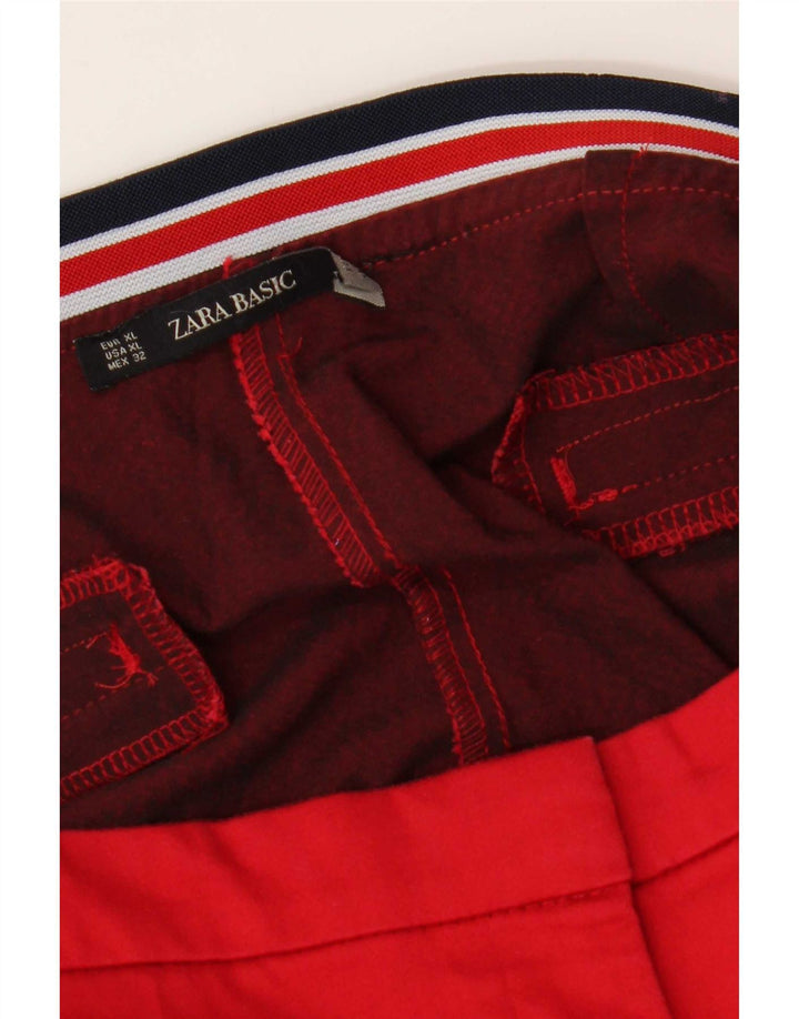 Zara Dame Slim Chino Bukser XL W32 L27 Rød