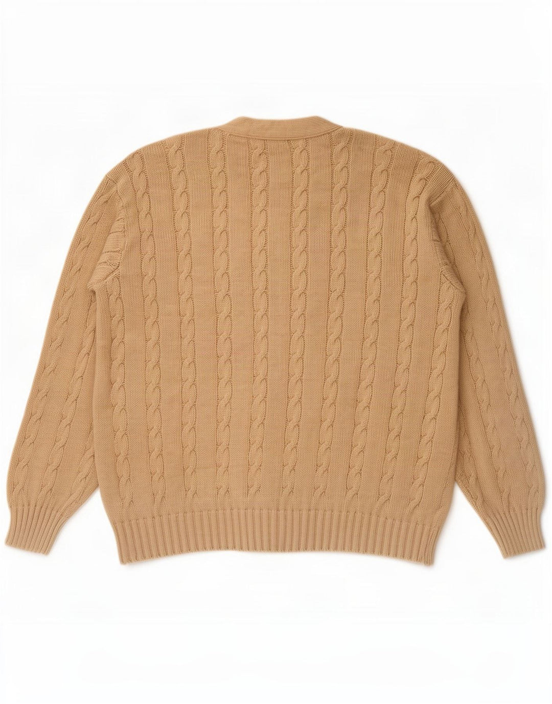 Benetton Herre Cardigan Sweater IT 48 Medium Beige Bomuld