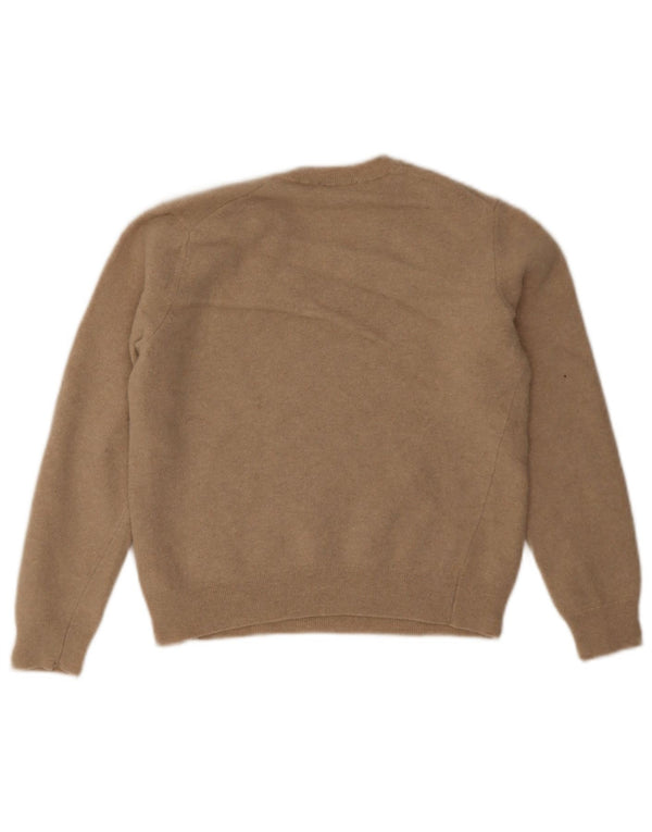 Benetton Girls V-hals sweater 11-12 år Stor Beige Ny Uld