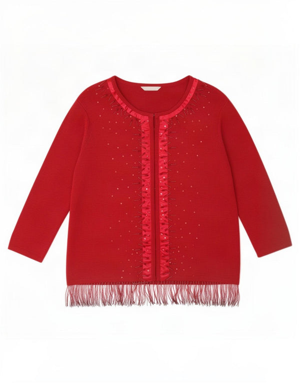 Marks & Spencer Womens St. Michael Cardigan Sweater UK 16 Large Burgundy