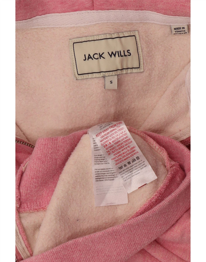 JACK WILLS Dame Oversized hættetrøje med lynlås UK 10 Small Pink Bomuld