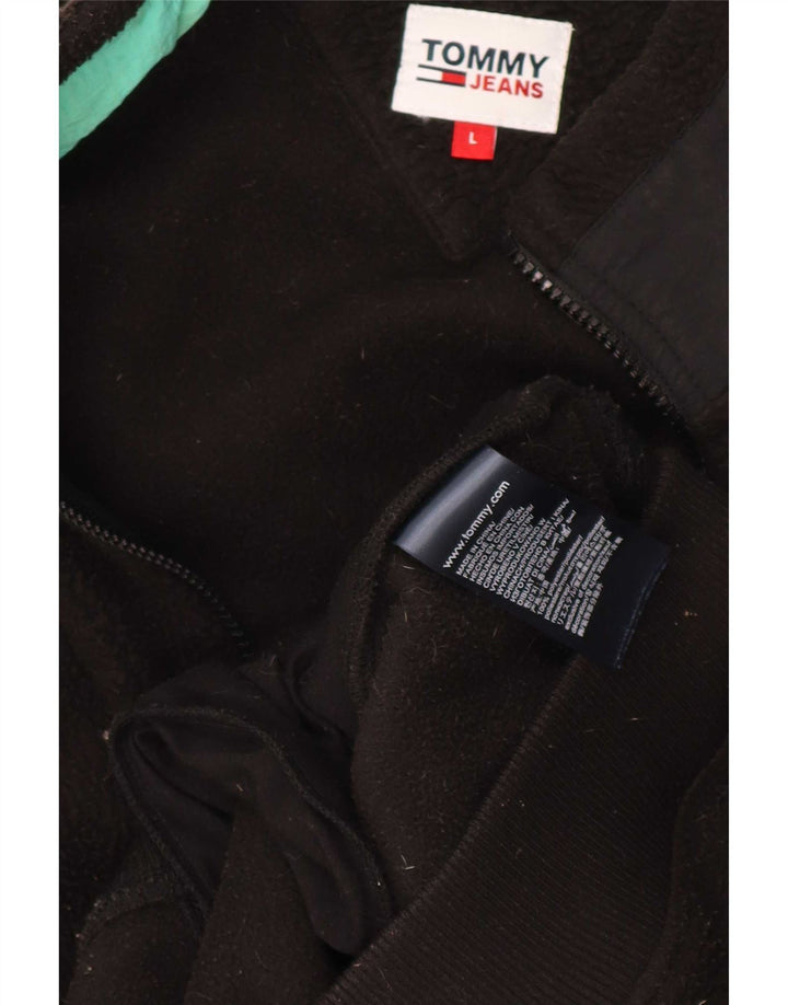 Tommy Hilfiger Herre grafisk fleecejakke UK 40 Large Black Polyester