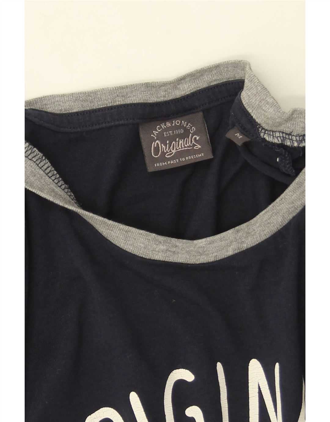 Jack & Jones Herre grafisk top Langærmet medium marineblå bomuld