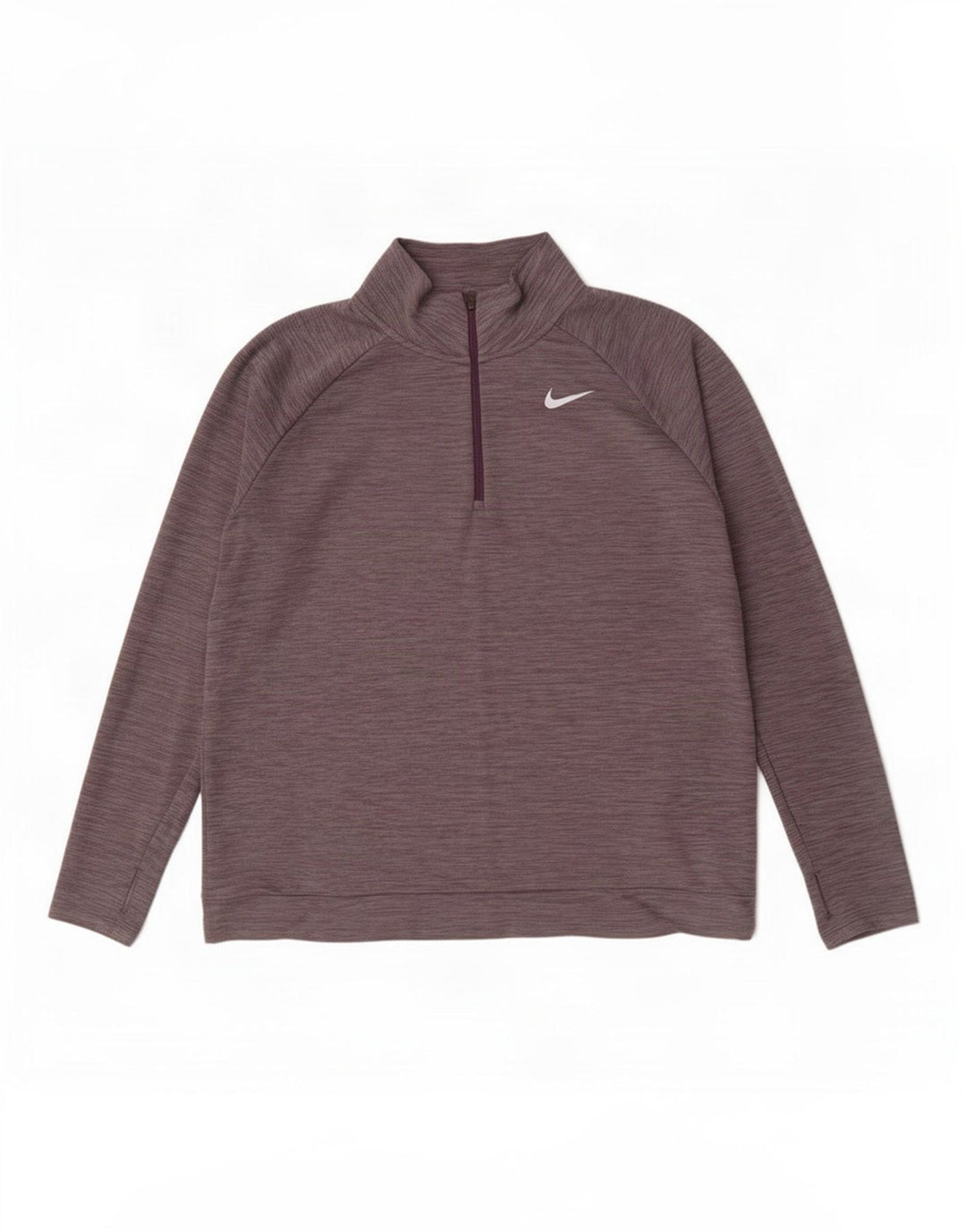Nike Herre Dri Fit Pullover med lynlås-hals træningsdragt Top XL Grå Flecked Polyester