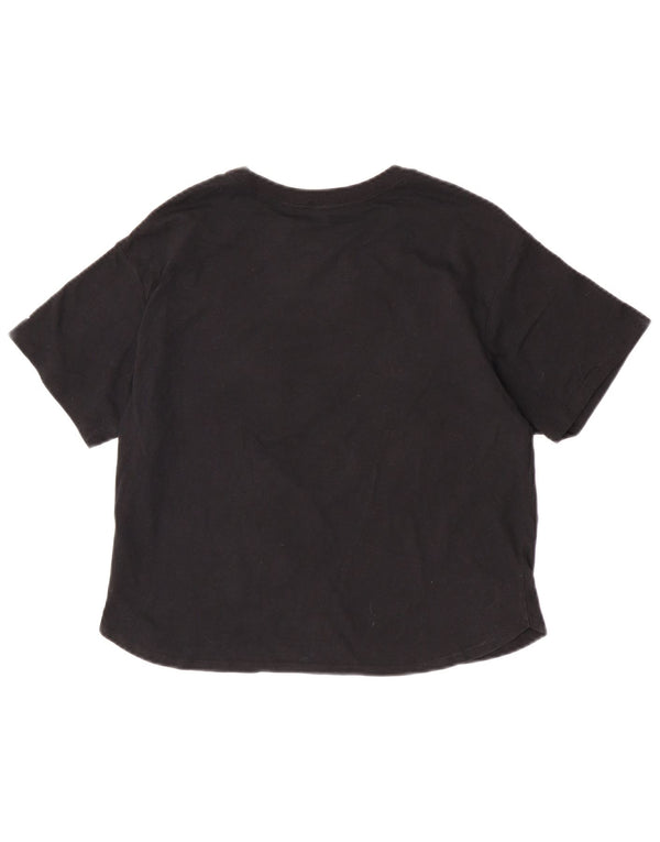 Jordan piger grafisk t-shirt top 13-14 år XL sort blomstret bomuld