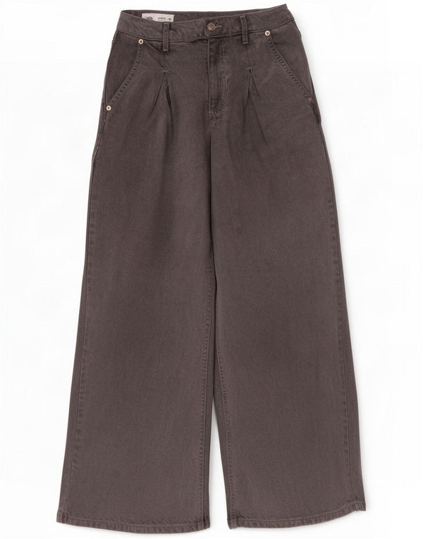 Zara Piger Baggy Højtaljede Jeans med brede ben 11-12 år W24 L26 Grå Lyocell