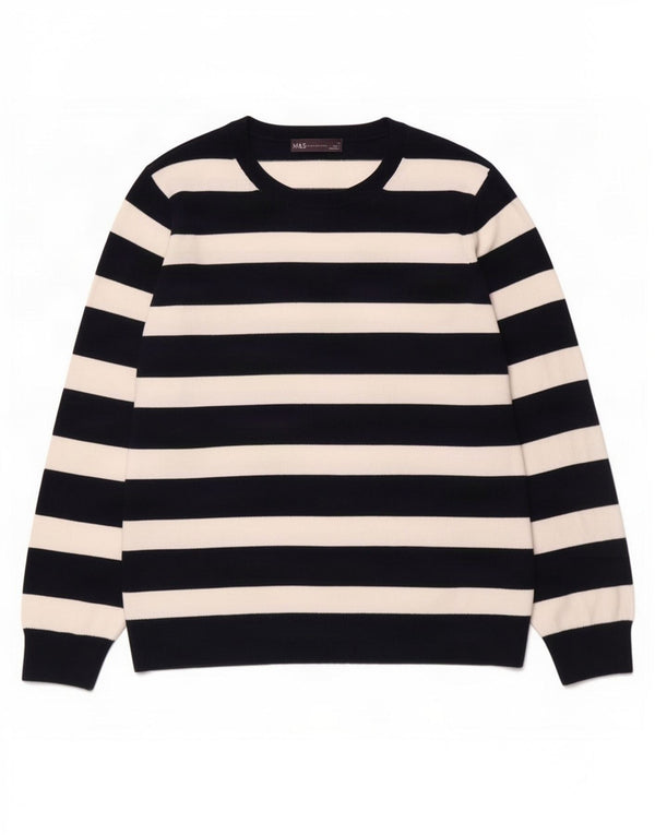Marks & Spencer Dame Boat Neck Jumper Sweater UK 14 Large Navy Blue