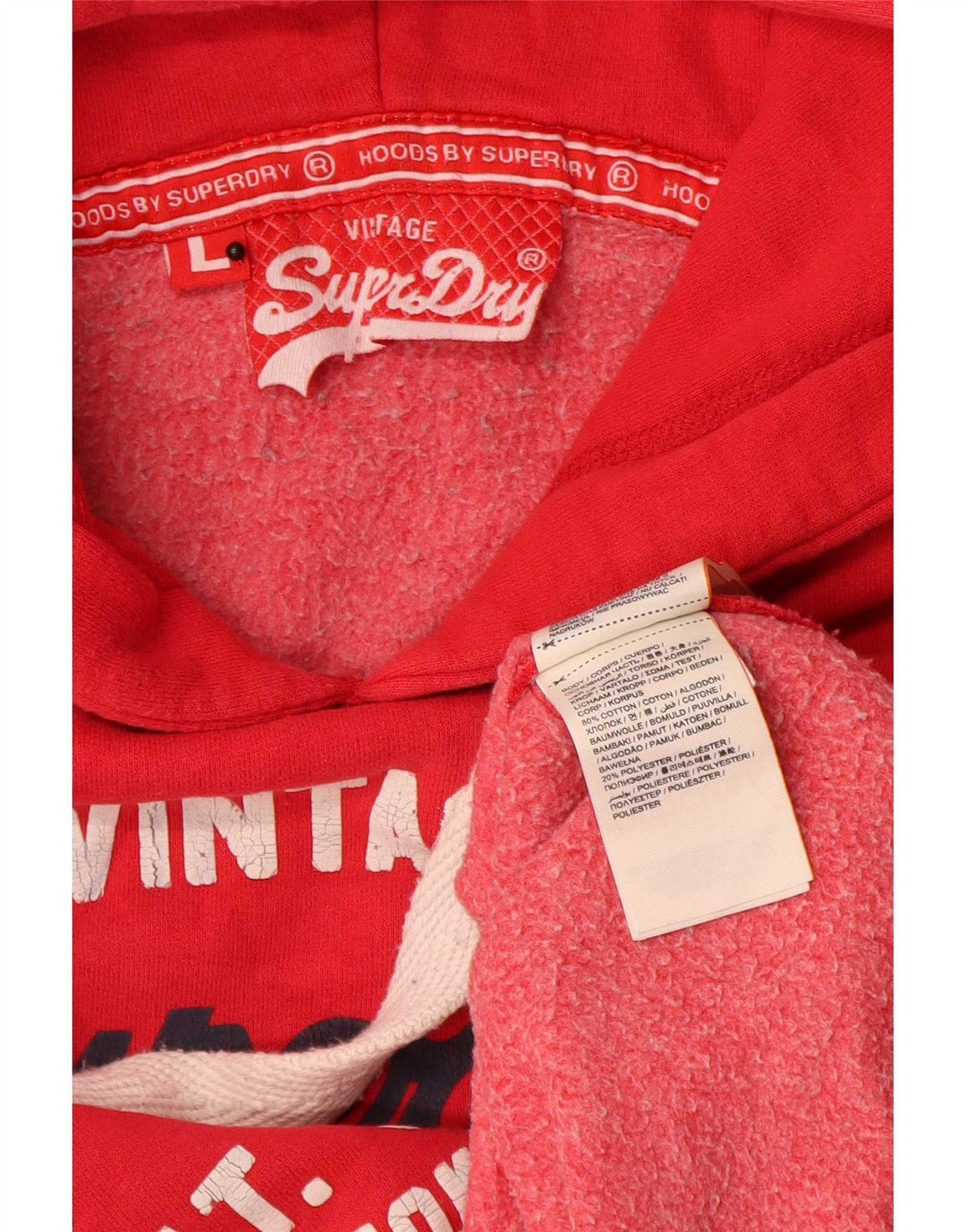 Superdry Grafisk hættetrøje til mænd, stor rød bomuld