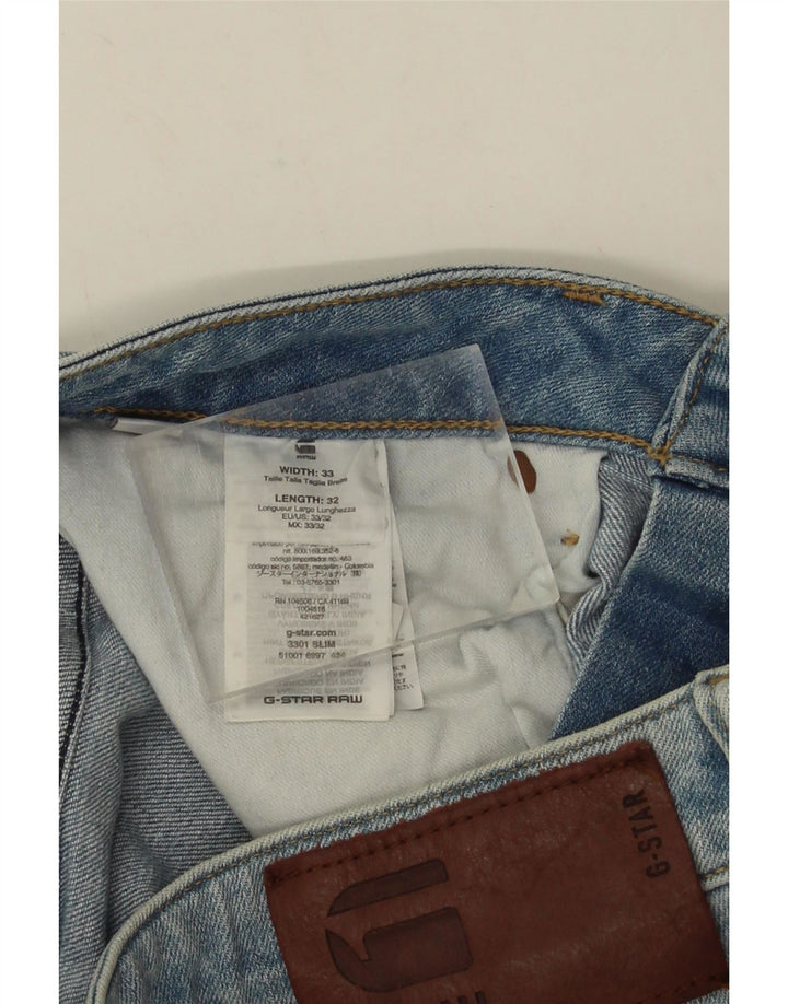 G-Star Herre 3301 Slim Jeans W33 L32 Blå Bomuld