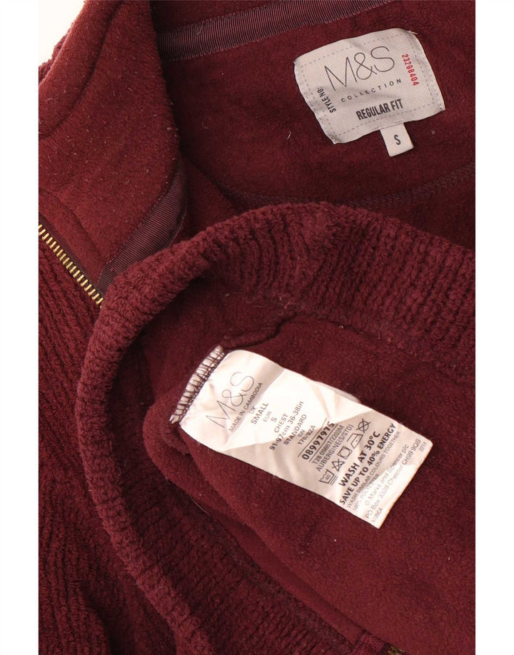 Marks & Spencer Herre Regular Fit Fleecejakke UK 36 Small Burgundy