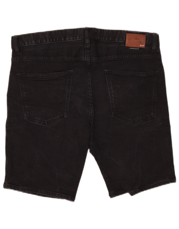 Quiksilver Herre Slim Fit Denim Shorts W34 Large Black Bomuld