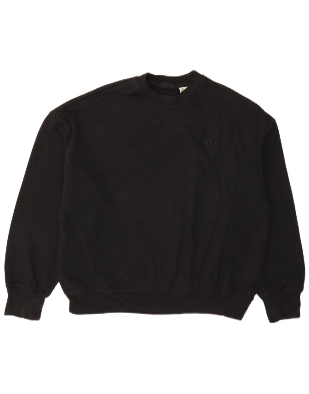 Levi's Dame Oversized Sweatshirt Jumper UK 6 XS Sort Bomuld