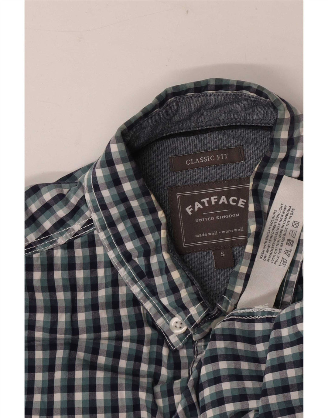 Fat Face Herre Classic Fit skjorte Lille flerfarvet Gingham Bomuld