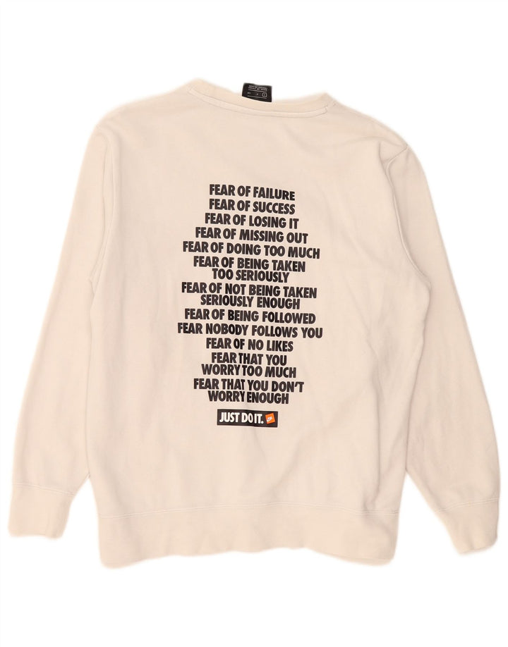 Nike grafisk sweatshirt til mænd, lille hvid bomuld