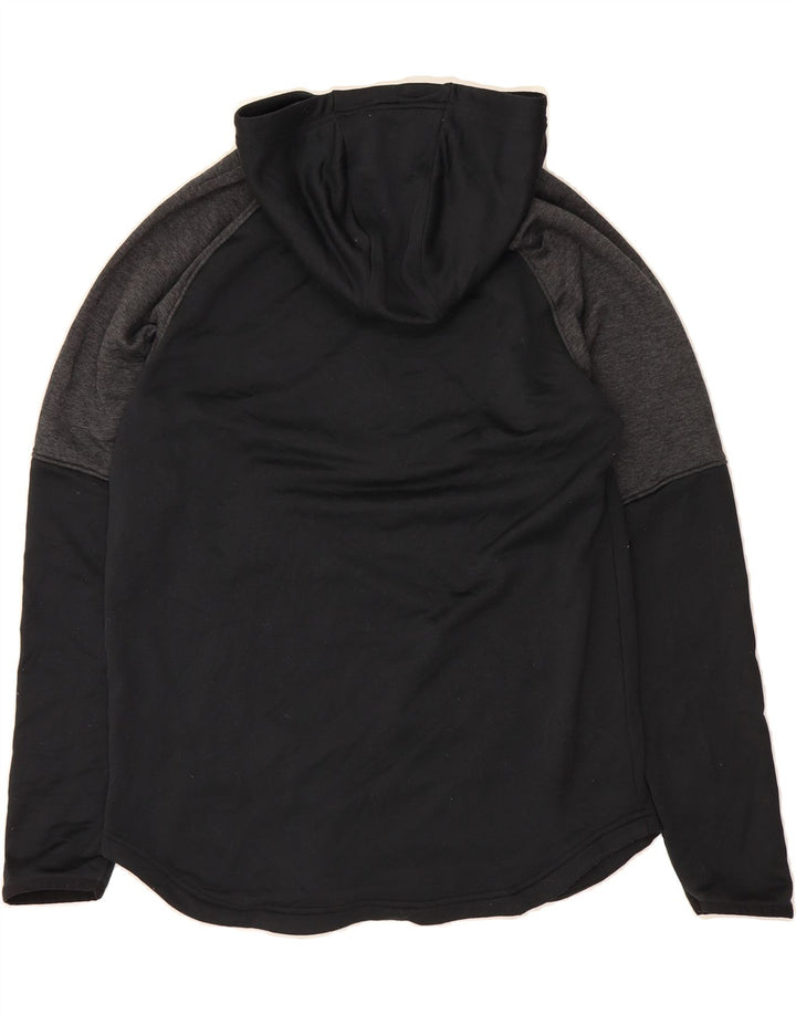 UNDER ARMOUR Mens Graphic Zip Neck Hoodie Jumper Medium Black Colourblock Vintage Under Armour and Second-Hand Under Armour from Messina Hembry 