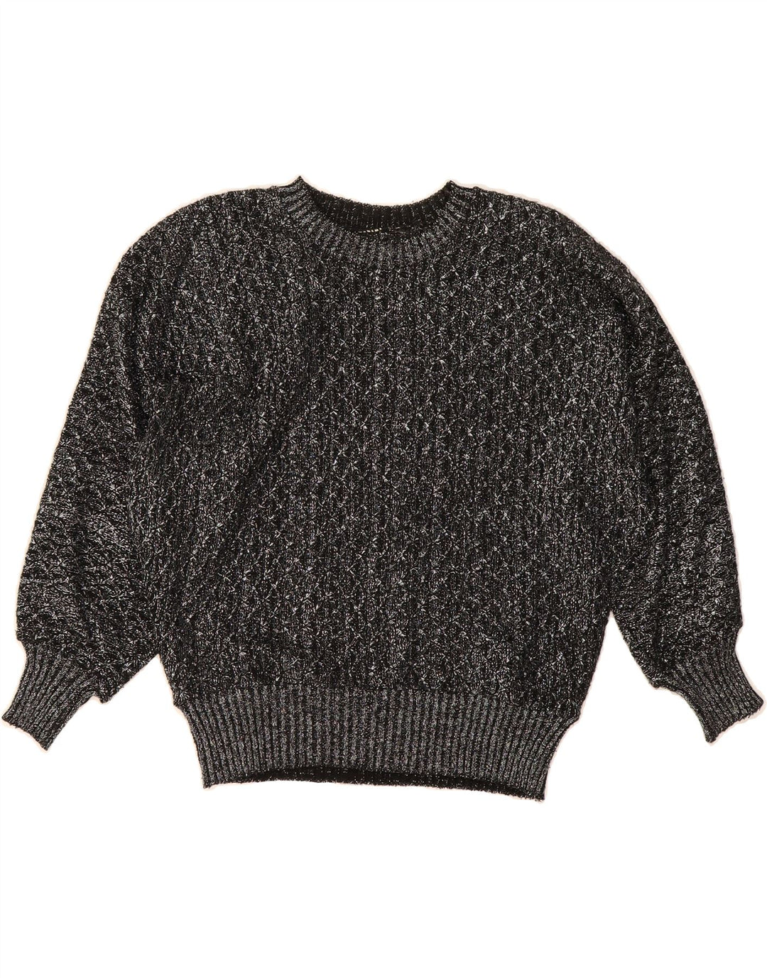VINTAGE Womens Crew Neck Jumper Sweater UK 16 Large Black Vintage Vintage and Second-Hand Vintage from Messina Hembry 