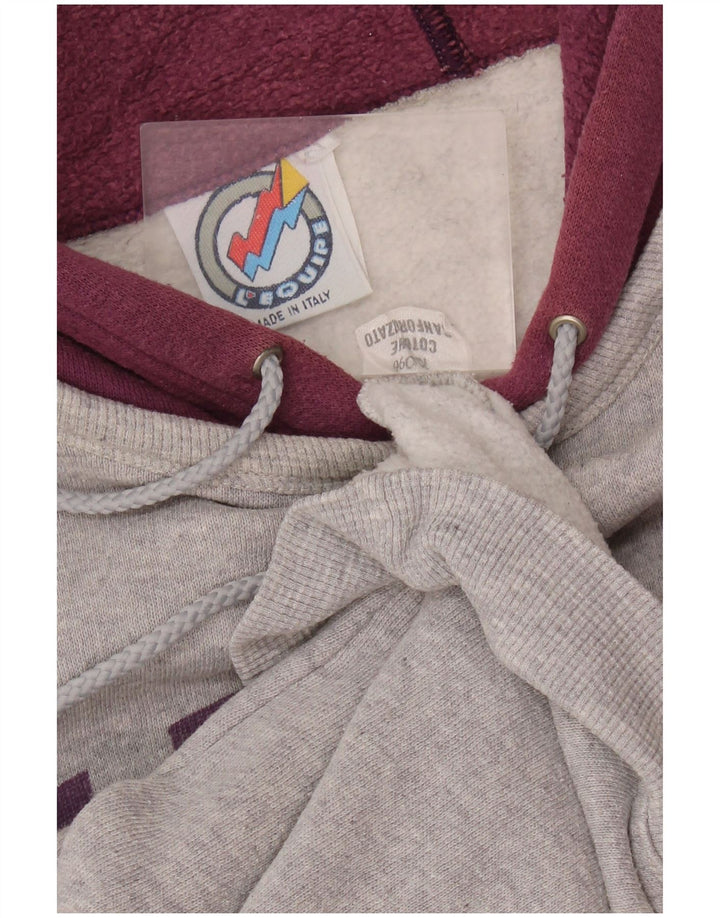 L'Equipe Dame Grafisk Loose Fit Hættetrøje Jumper UK 20 2XL Grå Bomuld