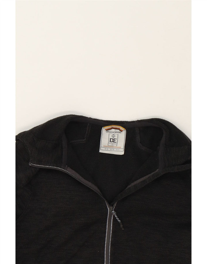 CRAGHOPPERS Womens Zip Hoodie Sweater UK 8 Small Grey Flecked Polyester Vintage CRAGHOPPERS and Second-Hand CRAGHOPPERS from Messina Hembry 