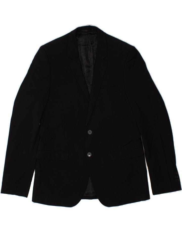 JULES Mens 2 Button Blazer Jacket IT 52 XL Black Polyester Vintage Jules and Second-Hand Jules from Messina Hembry 