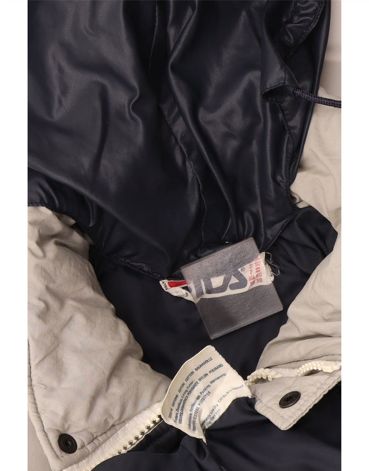 Fila Herre hættepolstret jakke UK 38 Medium Grey Bomuld