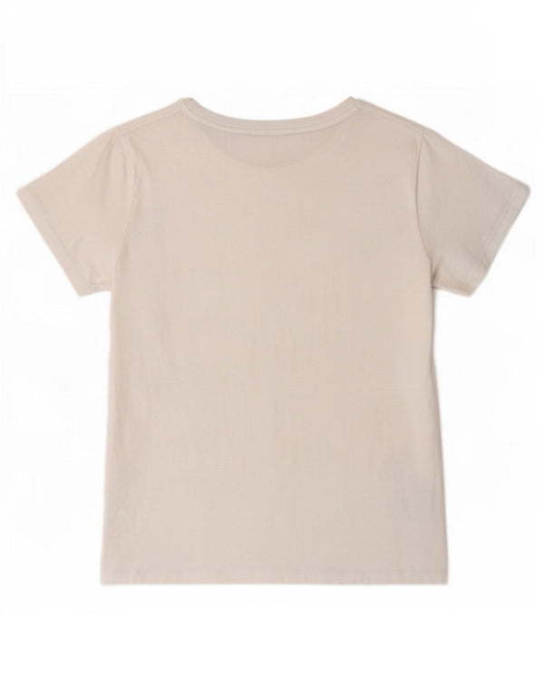 Liu Jo Grafisk T-shirt top til kvinder UK 6 XS hvid bomuld