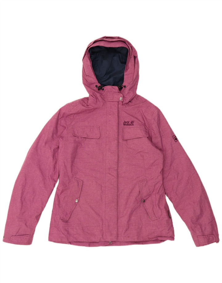 Jack Wolfskin Dame Hooded Windbreaker Jacket UK 12/14 Medium Pink