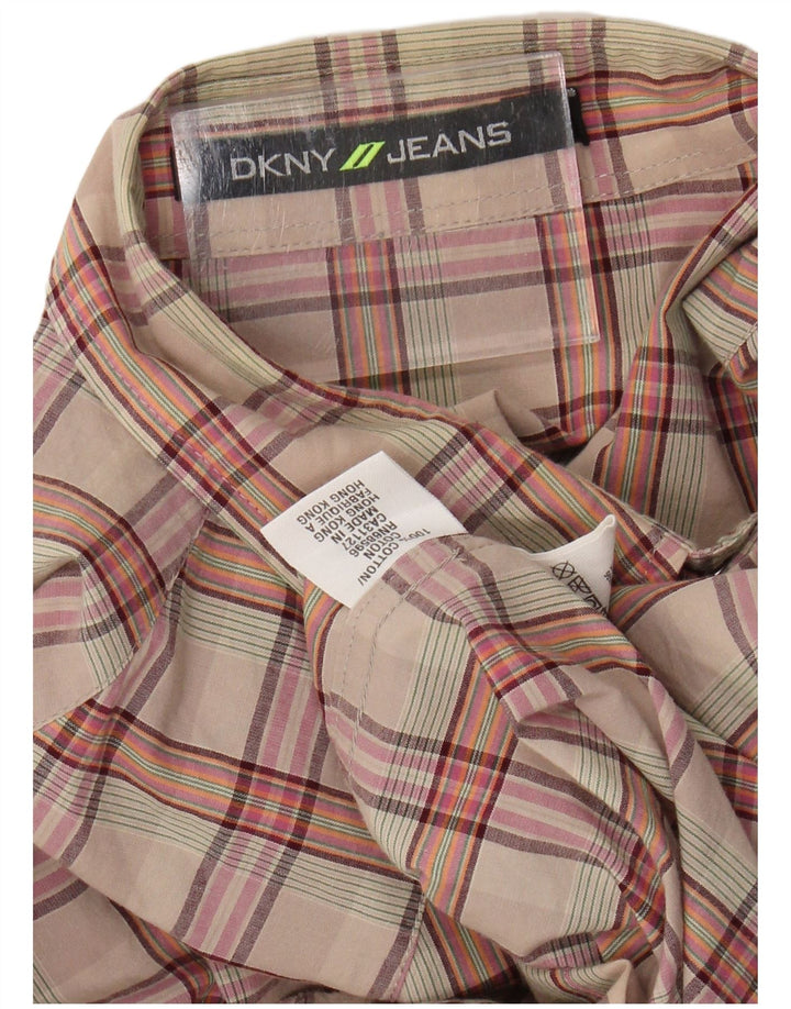 DKNY Herreskjorte Medium Beige Ternet bomuld