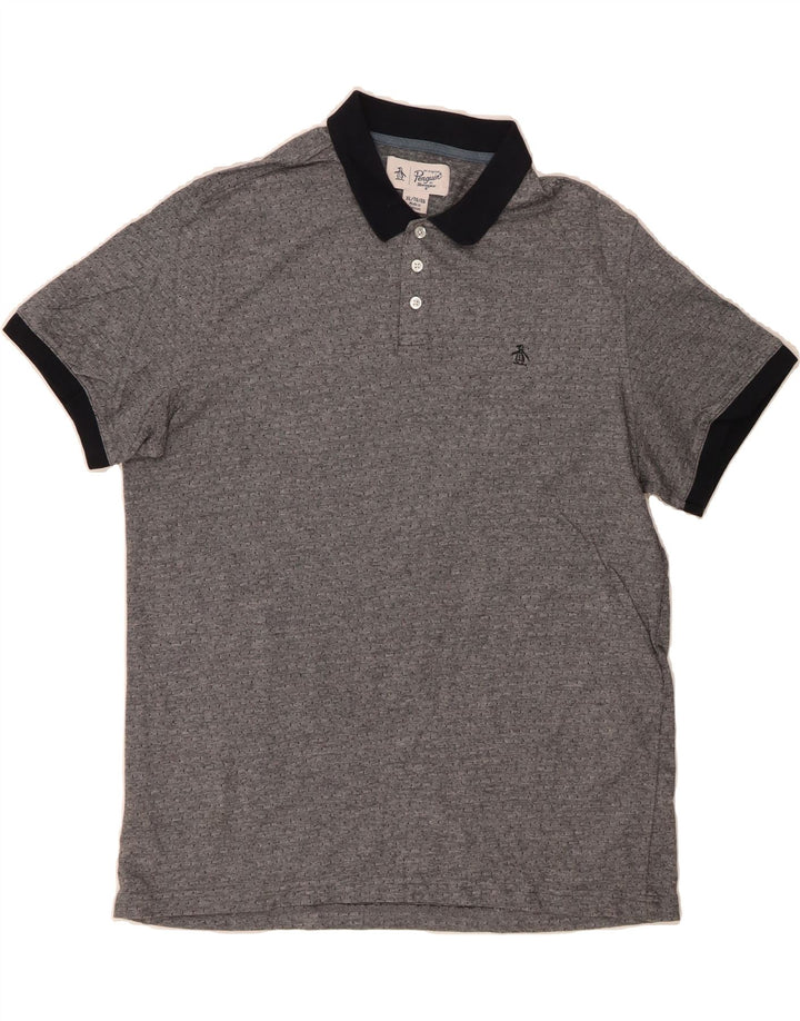 PENGUIN Mens Polo Shirt XL Grey Cotton Vintage Penguin and Second-Hand Penguin from Messina Hembry 