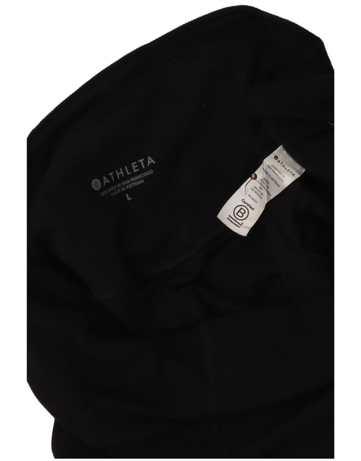 ATHLETA Womens Sport Shorts UK 14 Large  Black Nylon