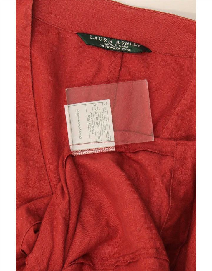 Laura Ashley Dame 4 Button Blazer Jacket UK 14 Large Red Linen