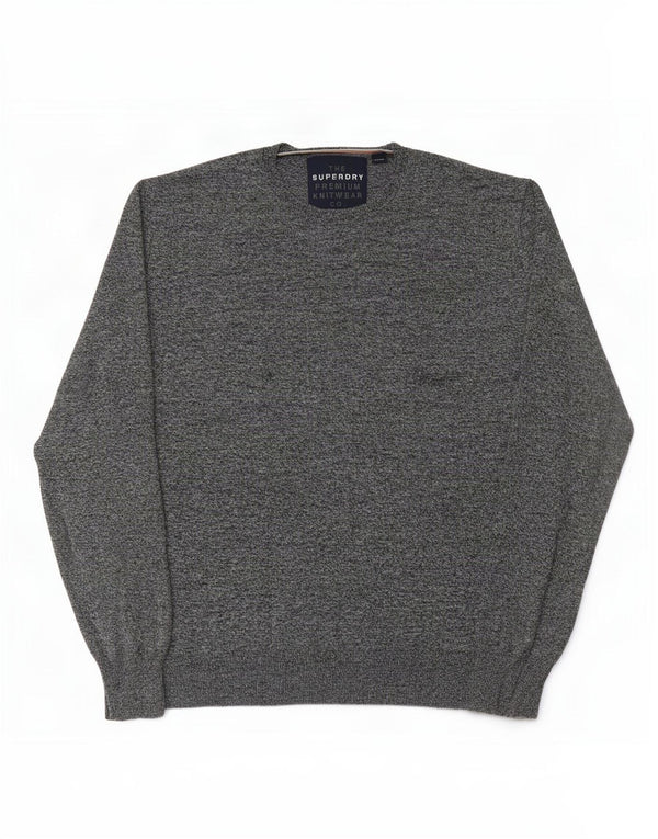Superdry Herre sweater med rund hals 2XL Grå Flecked Bomuld