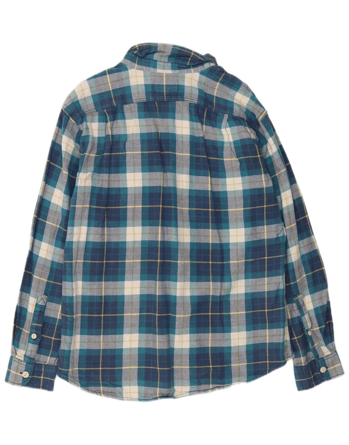 EDDIE BAUER Herre Classic Fit Flanellskjorte Stor blå plaid bomuld