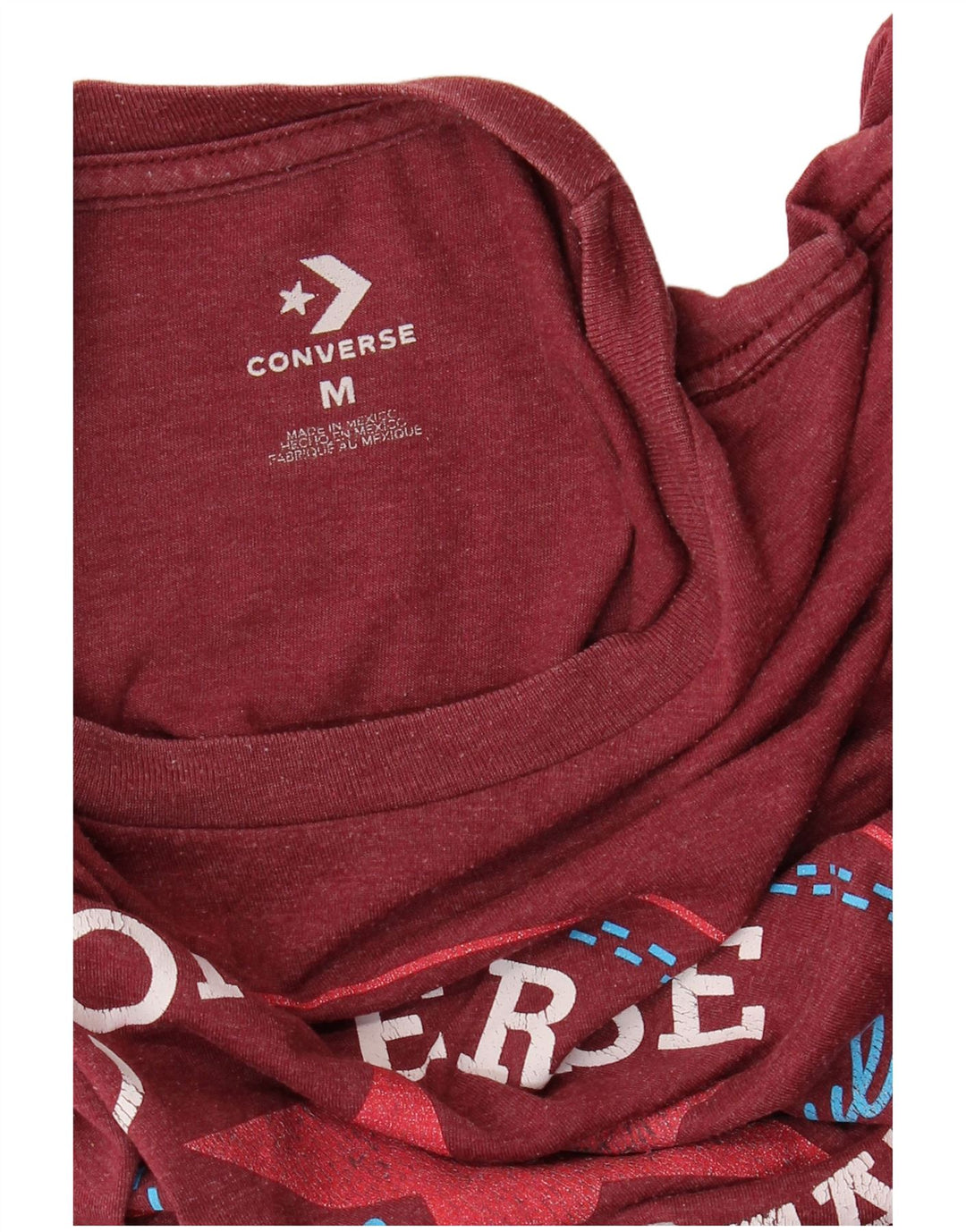 CONVERSE Herre Chuck Taylor Grafisk T-Shirt Top Medium Maroon