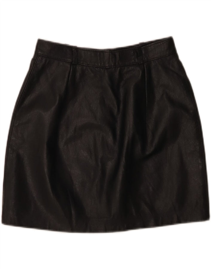 VINTAGE Womens High Waist Mini Skirt IT 44 Medium W24 Black Leather Vintage Vintage and Second-Hand Vintage from Messina Hembry 