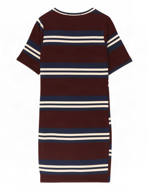 Topshop Dame Petite T-Shirt Kjole UK 8 Small Burgundy Striped