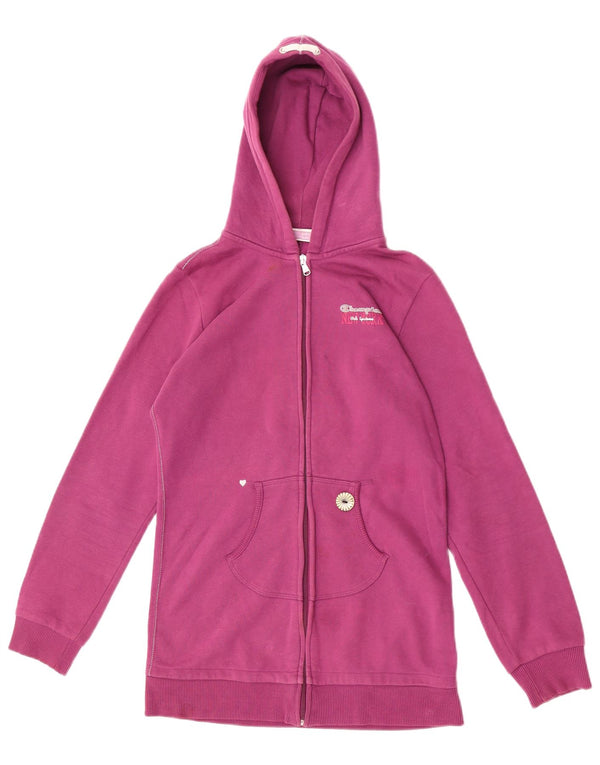 Champion Girls Zip Hoodie Sweater 13-14 år XL Pink Bomuld