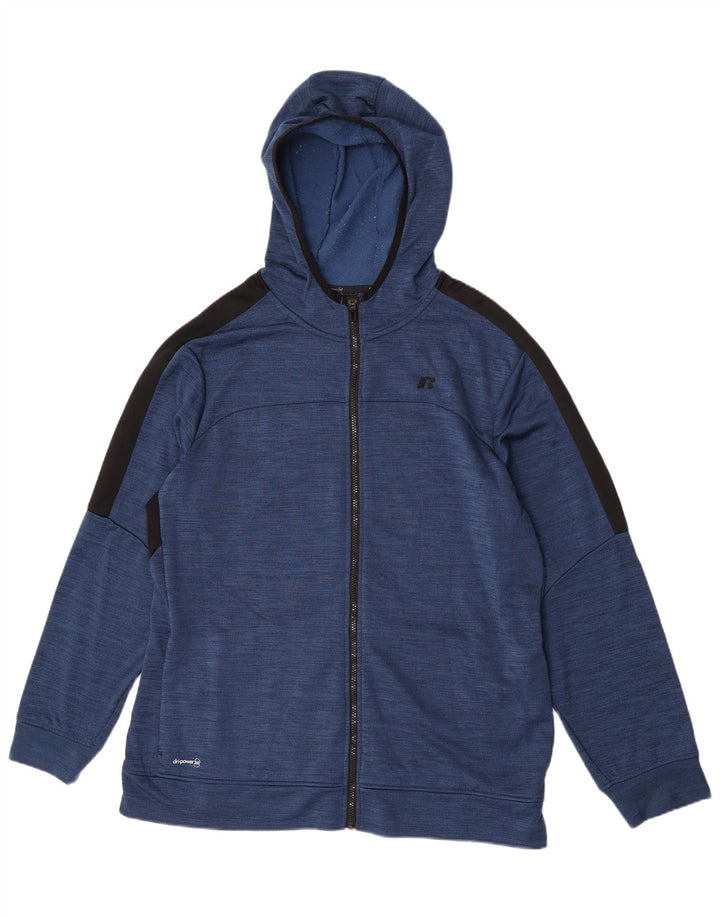 Russell Athletic Herre hættetrøje med lynlås XL Blå Colourblock Polyester