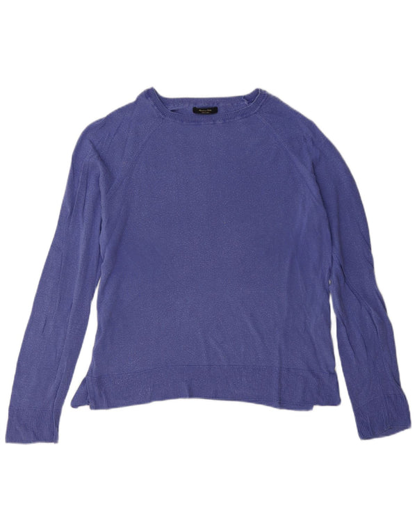 Massimo Dutti Dame Oversized bluse Top UK 6 XS Navy Blue Lyocell