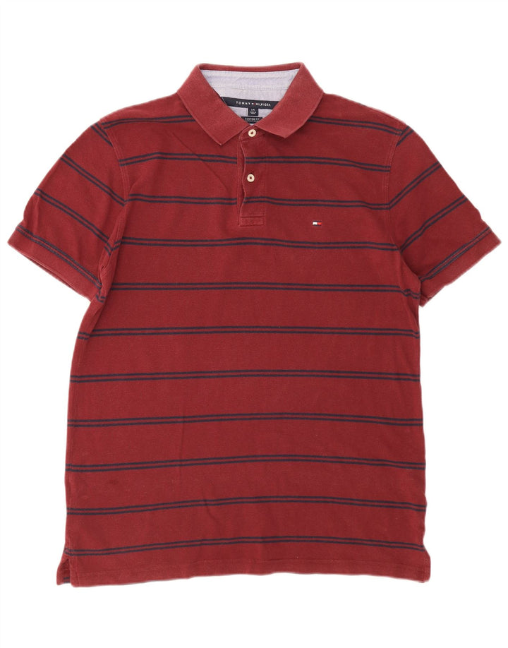 Tommy Hilfiger Herre Custom Fit Polo Shirt Stor rødstribet