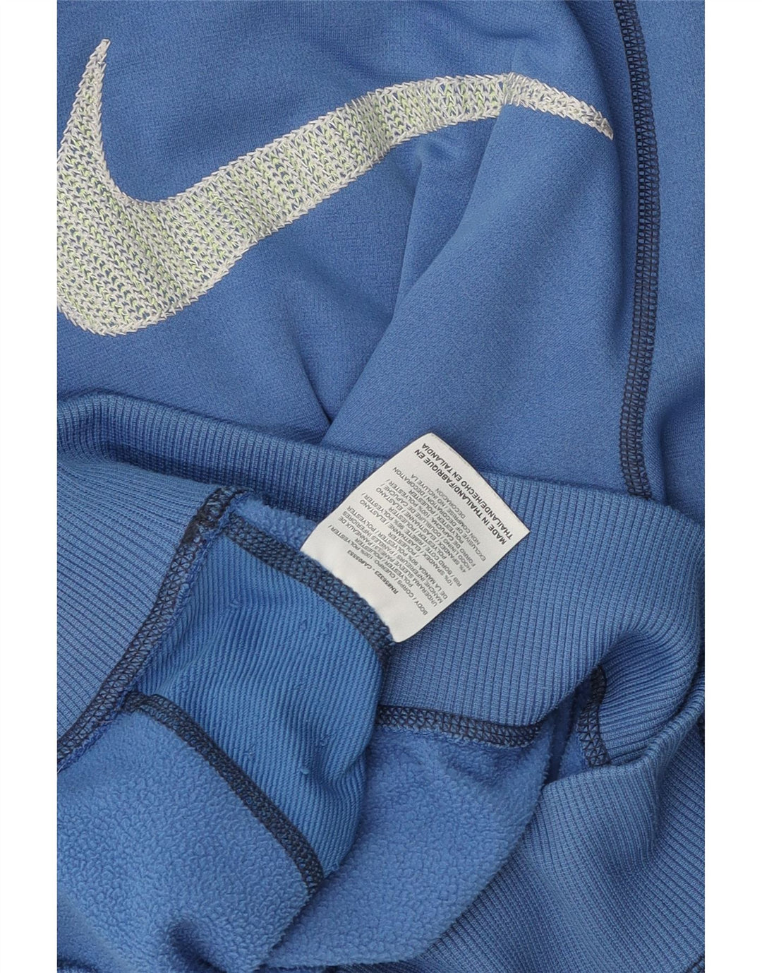 Nike Graphic Hoodie Jumper UK 10 Small Blue Polyester