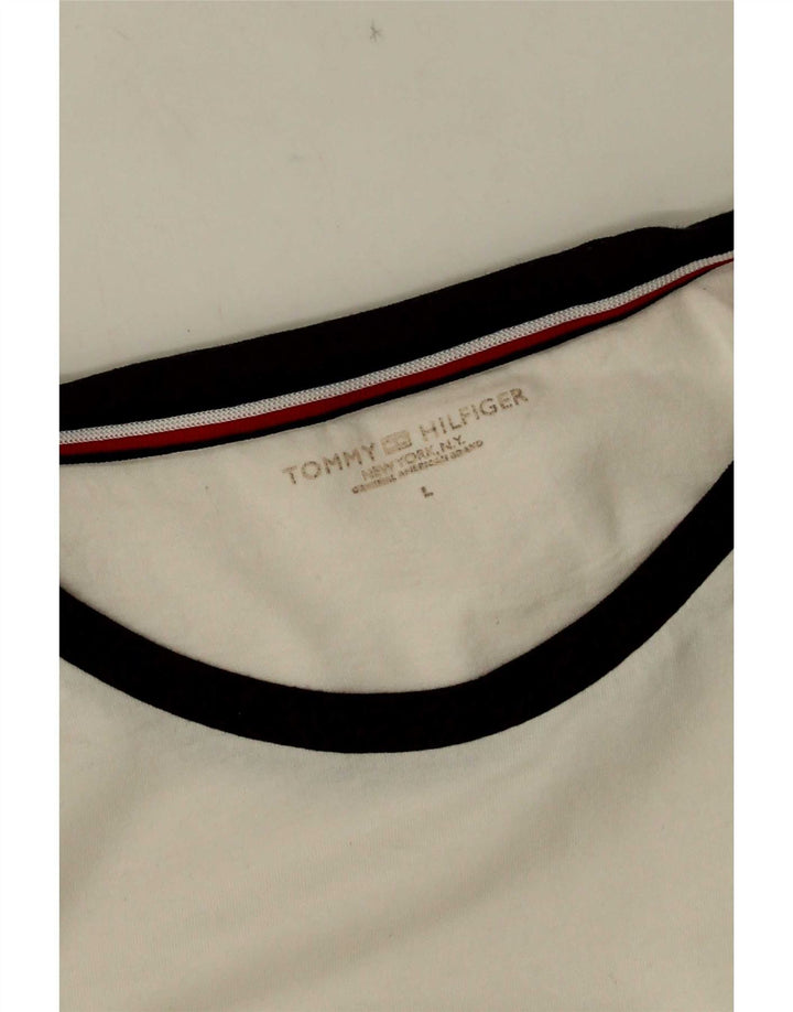 Tommy Hilfiger Herre Grafisk T-Shirt Top Stor Hvid Colourblock