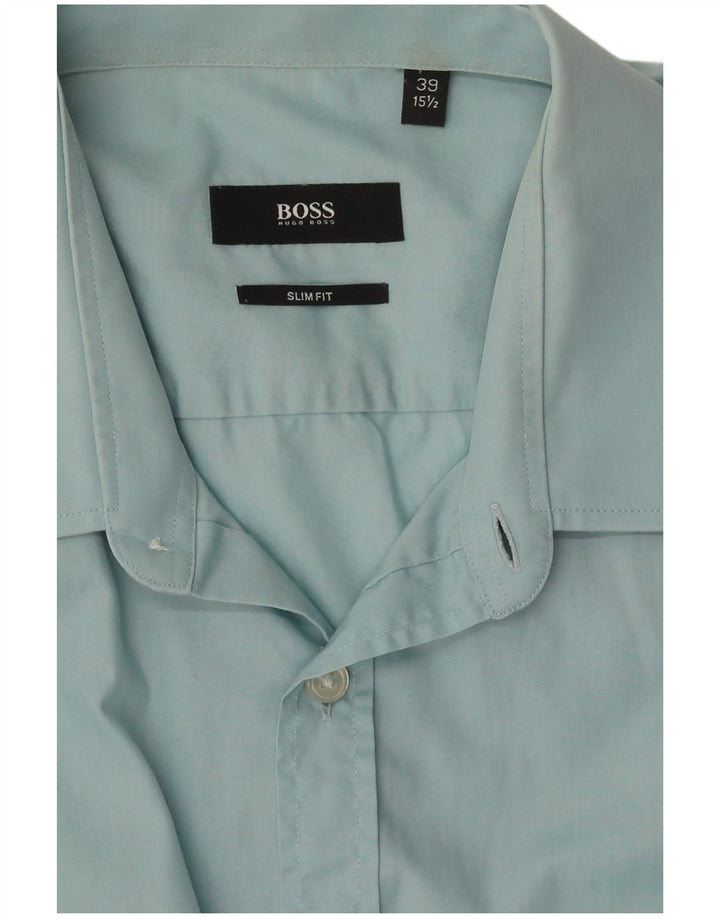 Hugo Boss Herre Slim Fit Skjorte Størrelse 39 15 1/2 Medium Blue