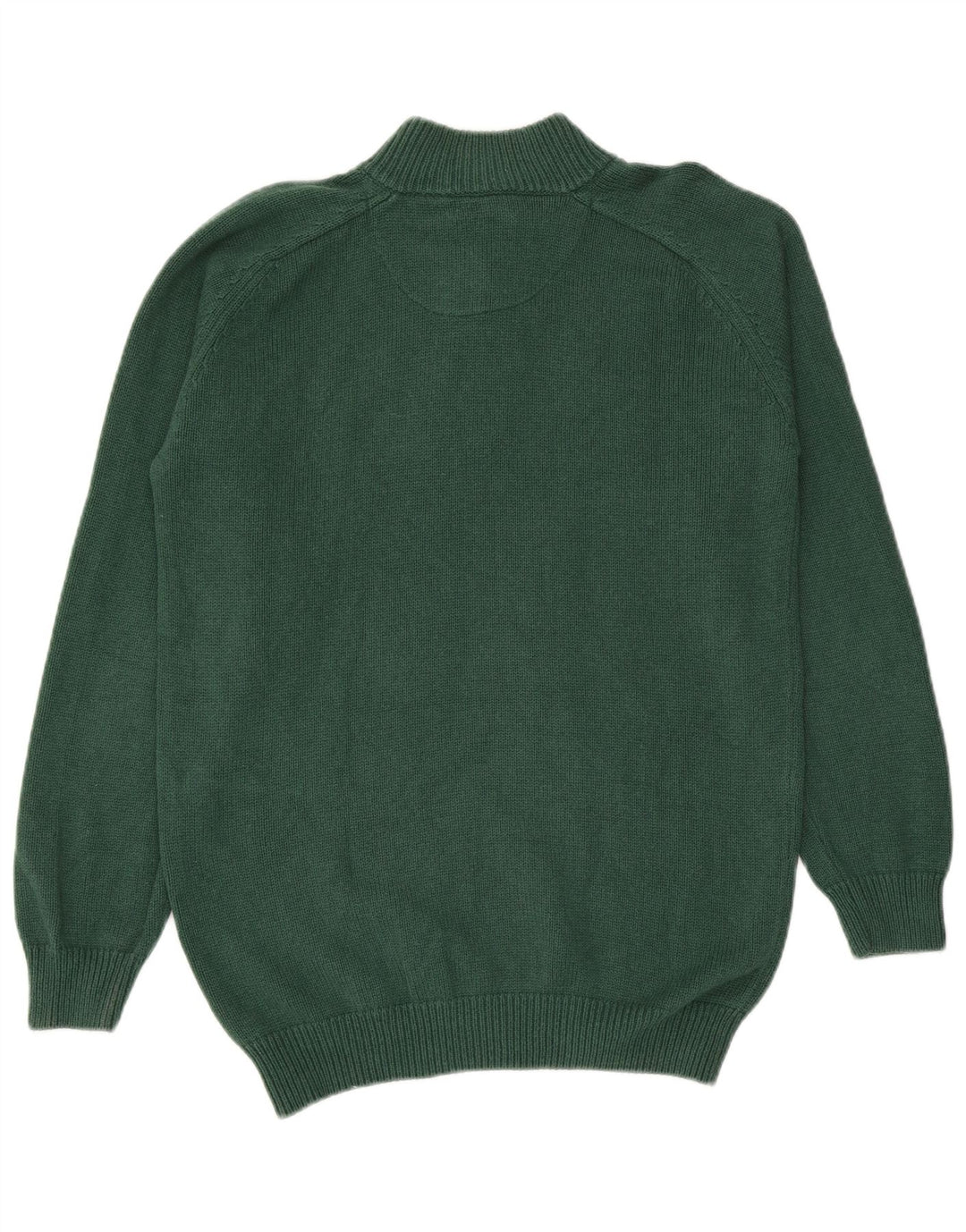 Massimo Dutti Herre Button Neck Jumper Sweater Medium Grøn Bomuld