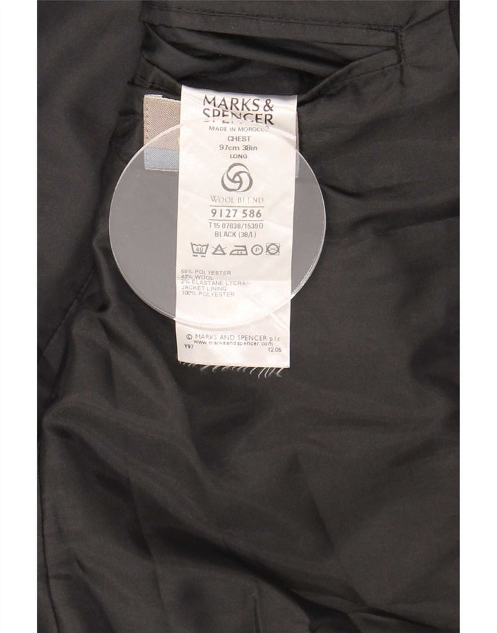 Marks & Spencer Herre 3-knaps blazerjakke UK 38 Medium Black Polyester